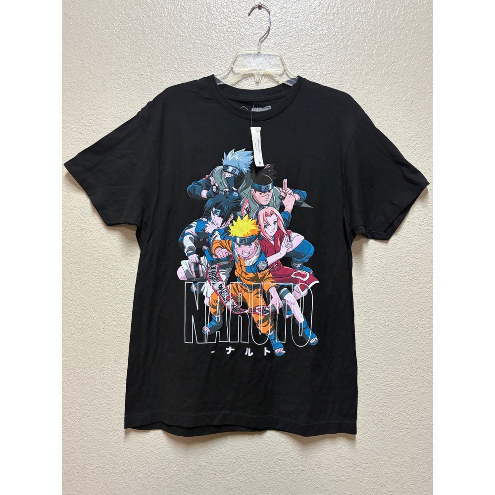 Naruto Shippuden Team 7 Graphic T-Shirt Black Mens Large NWT Anime Viz Media